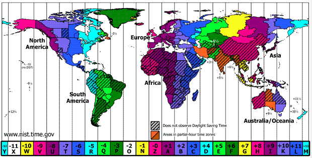 time zones us and canada. printable time zone map north